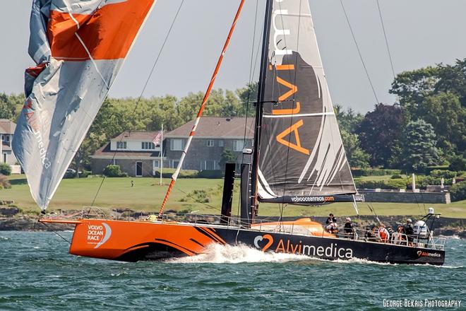 Volvo 65 Team Alvimedica practicing in Newport, RI © George Bekris http://www.georgebekris.com